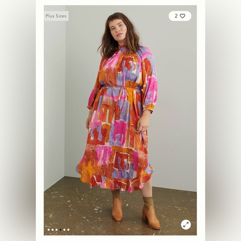 Anthropologie NWT Maeve Jessamine Mock Neck Maxi Dress Size 1X
